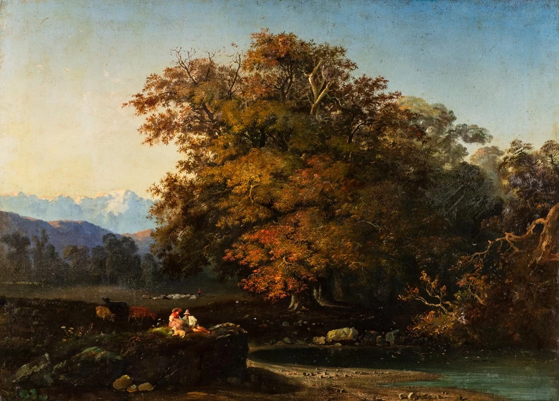 Paesaggio di campagna con figure